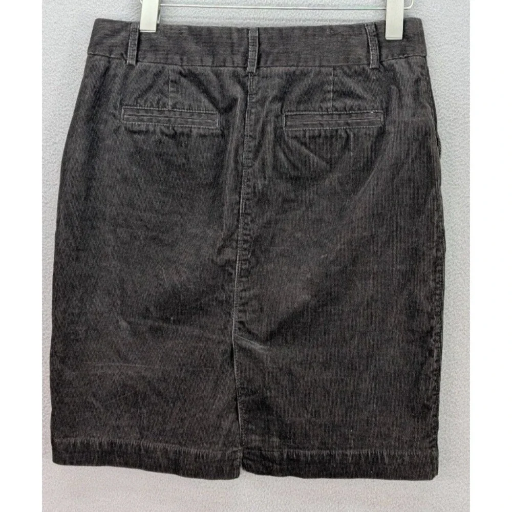 J. Crew Skirt Womens Size 4 Corduroy Pencil Brown Zip Stretch Classic Y2K‎ Retro